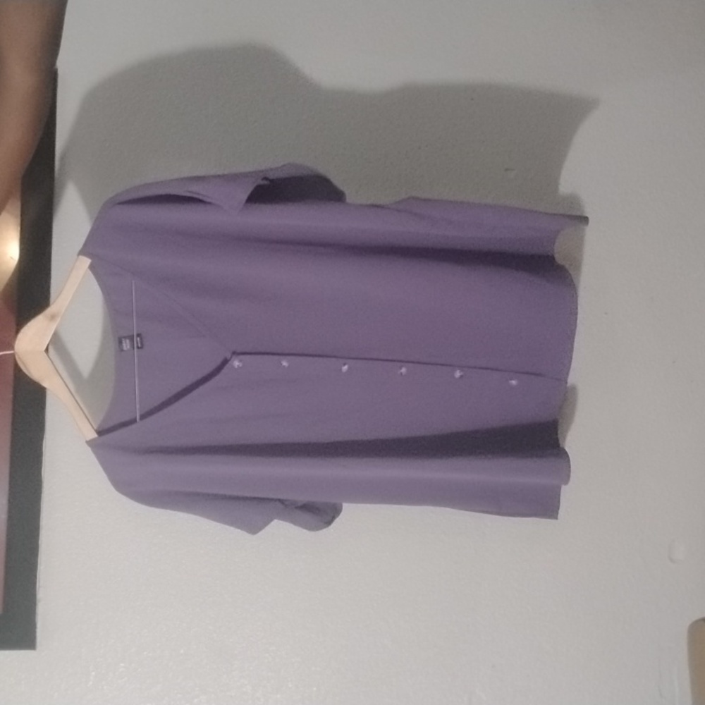 Purple Button-Up Blouse